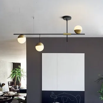 Modernus minimalistinis baras, restoranas multi-galvos molekulinė sukasi pakabukas lempos Šiaurės miegamojo lovos metalo sieniniai šviestuvai