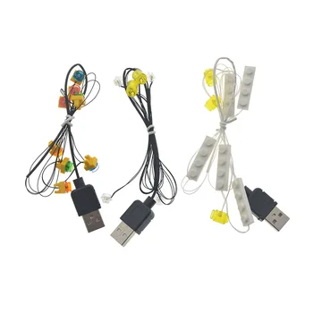 MODIKER Mažų Dalelių Žaislas LED Pastato Blokas, USB Šviesos Priedų Rinkinys, skirtas 
