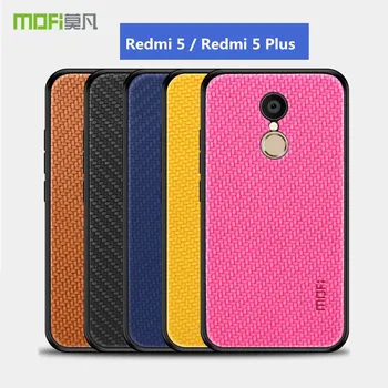 MOFi Telefono Dėklai Xiaomi Redmi 5 Plus Atveju Galinį Dangtelį KOMPIUTERIS +TPU + Audiniu Atveju Xiaomi Redmi5 Plius Padengti Funda