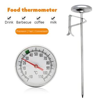 Momentiniai Skaityti Nerūdijančio Plieno maisto termometras kavos ištraukite adatą Pieno GRILIS termometrai didelio tikslumo ilgio zondas su fiksuota įrašą