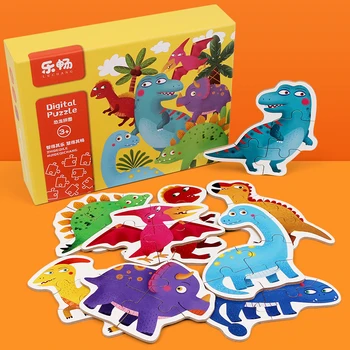 Montessori Dėlionės Mediniai Žaislai Vaikams Animacinių filmų Gyvūnų Pažinimo Vaisių Dėlionės Vaikams, Kūdikių Ankstyvojo Mokymosi Žaislas