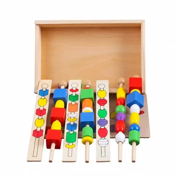 Montessori Jutimo Žvalgybos Langelį, Mokymosi Žaislai, Spalvinga Formos Medinės Lazdelės Zawalcowany Blokai Darželio Mokymo Priemonių