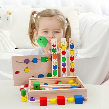 Montessori Jutimo Žvalgybos Langelį, Mokymosi Žaislai, Spalvinga Formos Medinės Lazdelės Zawalcowany Blokai Darželio Mokymo Priemonių