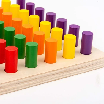 Montessori Sensorinės Integracijos Mokymo Rekvizitai Spalvinga Cilindrų Bloko Įspūdį Žaislas