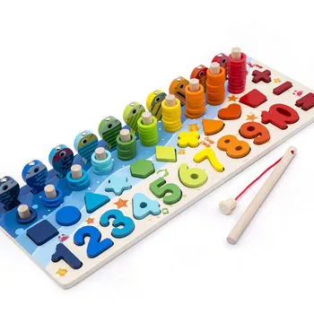 Montessori Ugdymo Mediniai Žaislai Vaikams Užimtas Valdybos Matematikos Galvosūkių Vaikų Mediniai Ikimokyklinio Montessori Žaislas Skaičiavimas Geometrija