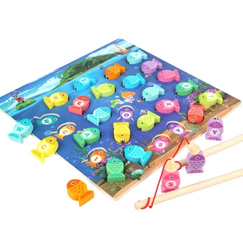 Montessori Žaislai, Mediniai Magnetiniai Žvejybos Dėlionė, Stalo Žaidimas, Žaislų Ikimokyklinio Mokymo Priemones Mokymosi Žaislas Vaikams, Dovana
