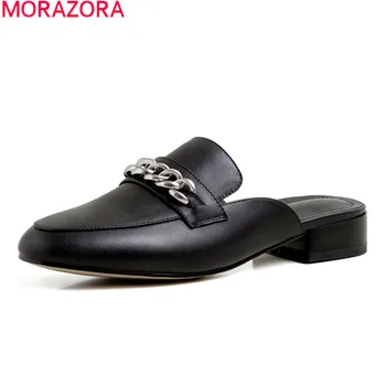MORAZORA 2020 naujausias laisvalaikio bateliai natūralios odos paprasta, ponios batai, patogus aikštėje kulniukai, suapvalinti tne moterų muels batai