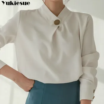 Moteriški viršūnes ir palaidinės ilgomis rankovėmis šifono palaidinė marškinėliai mados 2020 moterų palaidinė office marškinėliai moterims topai blusas drabužiai