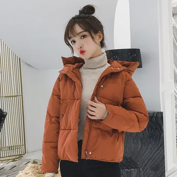 Moterys 7 spalvų storio negabaritinių parko žiemos gobtuvu medvilnė paminkštinimas striukės 2020 šiltas kietas atsitiktinis paltai prarasti outwear feminina