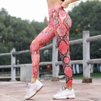 Moterų 3D Skaitmeninis Spausdinimas Antblauzdžiai Fitneso Push Up Moterų Leggins 7 Spalvų Snakeskin Seksualus Atsitiktinis Spausdinti Jeggings Treniruotės Legging