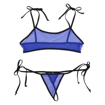 Moterų Bikini Maudymosi Pamatyti Vien dėl savo Mini maudymosi Kostiumėliai, Liemenėlės Viršus su G-String Thong Trumpikės Micro Bikini Plaukimo Maudymosi Kostiumas