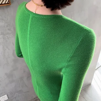 Moterų Kašmyro Megztinis 2020 Naują Atvykimo O-kaklo Elastingumą Megztinis Moteriška Šilta, Minkšta Pagrindinio Jumper Kietas Slim Femme