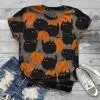 Moterų Marškinėliai Blusas Tees Trumpas Rankovės 3D Keturių Katė Gyvūnų Spausdinami O-Kaklo Viršūnes Plius Dydis
