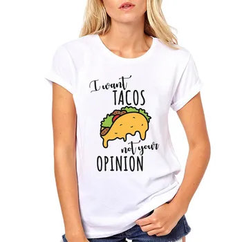 Moterų Marškinėlius Tik Moterys, Kurie Myli, Tacos Maisto Animacinių filmų Spausdinti Moteris Harajuku Kawaii Camisas Mujer Top Marškinėliai T Moterų marškinėliai