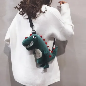 Moterų Monetos Rankinėje Kūrybos Dinozaurų Lėlės Pečių Maišą Moterų 2020 m. Rudens Ir Žiemos Naujas Stilius Mergaičių Širdis Pliušinis Pečių Krepšiai