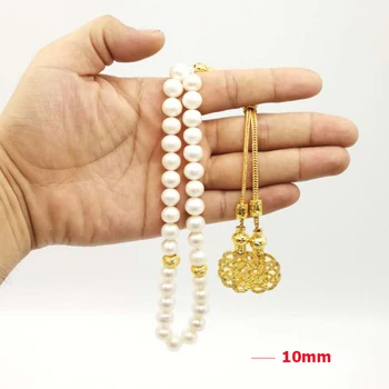 Moterų Natūralių Gėlavandenių perlų Tasbih 33 66 99Muslim malda karoliukai dovaną apyrankės Misbaha turkijos Kazaz mados Islamo juvelyriniai dirbiniai