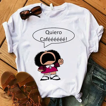 Moterų Naujų 2020 m. Mafalda Modelis Harajuk Spausdinti marškinėliai Topai 2020 Metų Vasaros Mados Kūrybiškumą Trumpas Rankovėmis marškinėliai Mergina,Lašas Laivas