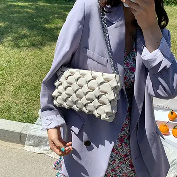 Moterų Piniginės ir Rankinės Prabanga Sankabos Pečių Krepšiai Moterų 2020 M. Dizaineris Krepšys Oda Crossbody Maišelį Metalo Grandinės Sling Bag