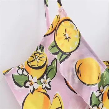Moterų saldus citrinų spausdinti wrap camis susiėmę peteliškę rankovių reguliuojami dirželiai pasėlių viršų moteriška elegancija mielas 2019 m. vasarą blusas