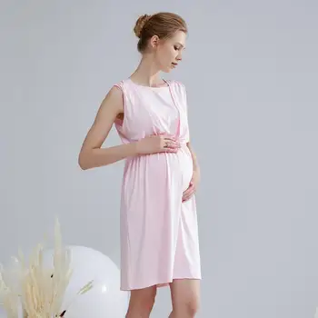 Moterų Slaugos suknelė slaugos nightdress modalinis motinystės nightdress skraiste