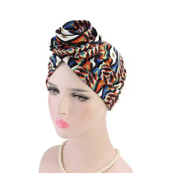 Moterų Turbaną Skrybėlę Bohemijos Stiliaus Gėlių Hijab Kepurės Kepuraitė Ponios Plaukų Aksesuarų, Indija Skrybėlę Musulmonų Šalikas Cap Plaukų Slinkimas Didmeninės