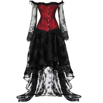 Moterų Viduramžių Kostiumų Cosplay Gotikos Derliaus Teismas Viktorijos Drabužių Ilgo Stebėjimo Rudenį Suknelė, Kostiumas S-5XL