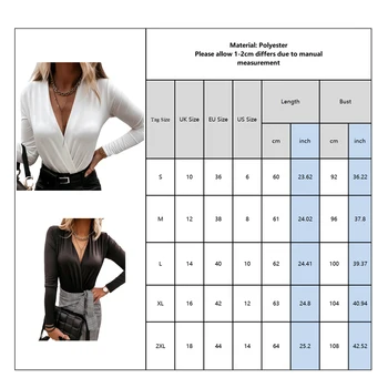 Moterų Žiemos Ilgomis Rankovėmis Marškinėliai Seksuali V-Kaklo Palaidinė Elegantiškas Slim Fit Office Ponios Palaidinės Ir Viršūnių Vientisa Spalva Vintage Blusa