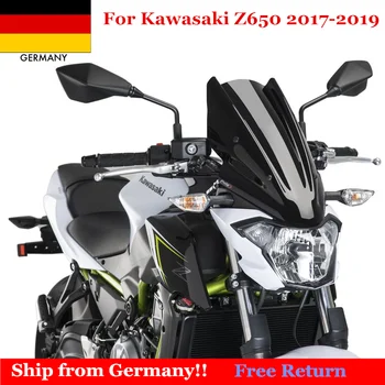 Motociklo Priekinio stiklo priekinio, galinio Stiklo Reflektoriai Skydelis Parabrisa su Apkaba, skirta Kawasaki Z650 Z-650 2017 2018 2019 Dvigubas Burbulas Naujas