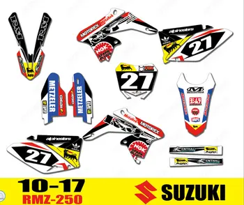 Motociklų nuoma Grafika, Lipdukų Fono Lipdukai Suzuki RMZ250 RMZ 250 2010 2011 2012 2013 2016 2017 2018