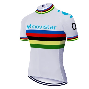 Movistar De Italia 2019 čempionas Dviračių Džersis Vasaros trumpomis Rankovėmis MTB Viršūnes Dviračių Marškinėliai Ropa Maillot Ciclismo Lenktynių Drabužiai