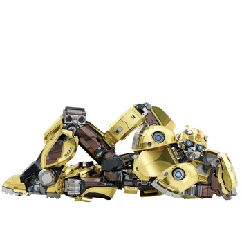 MU Meno Modelio 3D Metalo Įspūdį T6 Geltonas Robotas modelis 