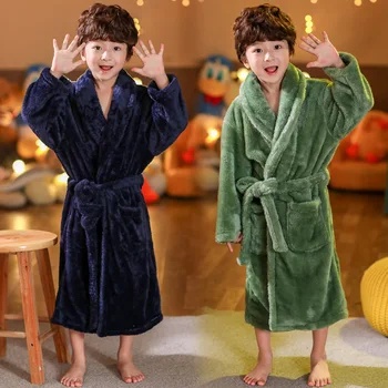 MudiPanda Rudenį, Žiemą Vaikai Sleepwear Skraiste Vaikų Chalatas Mergaitėms 2020 Flanelė Šilta Pižama Berniukams 2-14 Metų Paauglys