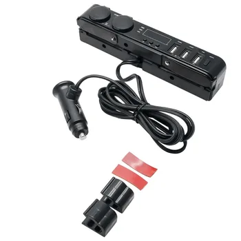 Multi Lizdas Automobilio Cigarečių Degiklio LED USB Įkroviklis Adapteris Termometras Voltmeter