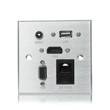 Multi-media aliuminio lydinio skydelis modelis 86 multi-funkcija lizdas panel multi-medijos informaciją pultas HDMI, USB,Audio,VGA,Tinklo
