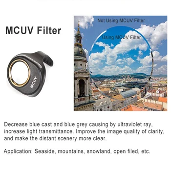 Multi Sluoksnio Dangos MCUV CPL Objektyvas, Filtras, DJI Spark HD Aiškiai Kamera Drone Dimeris Objektyvo Šviesos Mikroskopija Priedai