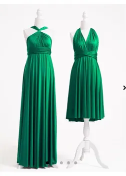 Multi-Way Suknelė Infinity Bridesmaid Suknelę Ilgai Smaragdas Žalia Wrap Maxi Kabrioletas Suknelė Su Apynasrio Vieną Petį Stiliai