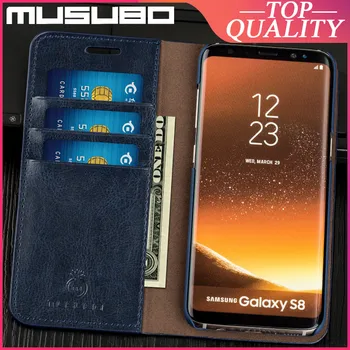 Musubo Prabanga Originali Odinis dėklas, Skirtas Samsung Galaxy S8 S9 Plus + S10 S10E Plius Fundas Padengti Atveju Apversti Kortelės Lizdas Piniginės Korpusas