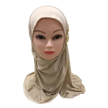 Musulmonų Vaikai Mergaičių Hijab Islamo Skarelė Gėlė Šalikas Vienas Gabalas Amira Vaikų Ramadanas Artimųjų Rytų Pilnas draudimas Wrap Padengti 2-7Y