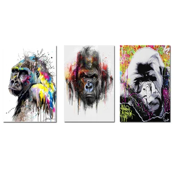 MUTU Gatvės Menas, Sienų Paveikslai Tapyba Grafiti Beždžionių Gorilos Sienos Nuotraukų ir Spaudinių, Vaikų Kambarys Namo Plakatą Ir Spausdina