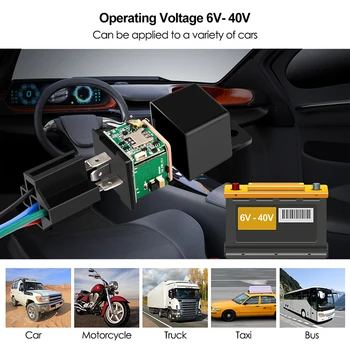 MV720 Smart Relei GPS Tracker Kreipiamasis Įtaisas Automobilio / Motociklo / Sunkvežimis MiCODUS APP Nuotolinio Valdymo Tinka Android / iOS