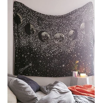 Mėnulis Gobelenas Sienos Kabo Galaxy Psichodelinio Nakties Danguje Mozaiką Mandala Sieniniai Gobelenai Audiniai Kilimų Paplūdimio Rankšluostį