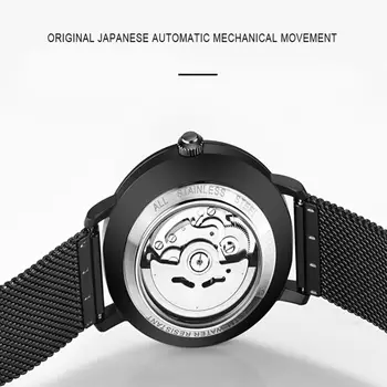 NAMAS, Dizainą, Prabangos Prekės ženklo Vyrai Laikrodžiai Automatinis Juodos Žiūrėti Vyrams iš Nerūdijančio Plieno, atsparus Vandeniui, Verslo, Sporto Mechaninis Laikrodis