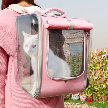 Naminių Kačių Carrier Kuprinė Lauko Petį Krepšys Mažų Šunų, Kačių Nešiojamų Pakuotės, Vežančių Naminių Reikmenys Kvėpuojantis Katė Kelionės
