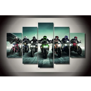 Namo Apdaila Šiuolaikinių HD Spausdinami Plakatai 5 Skydelis Motociklo Rasės Tableau Sienos Menas Drobė Nuotraukas Modulinės Paveikslų Rėmas