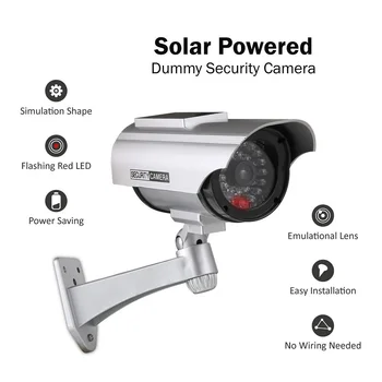 Namų Cctv Saugumo Netikrą Kamera Saulės Energijos Imituojamas Priežiūros Manekenas Kamera, Patalpų, Lauko Mini Kulka, Led Šviesos, Kamera 2in1
