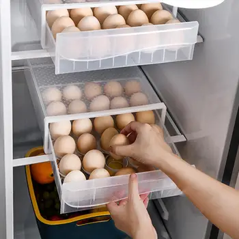 Namų ūkio skaidri 30 Grotelės Kiaušinių Dėžutės Šaldytuvas, Virtuvės Vienu Sluoksniu Laikymo Dėžutė Kiaušinių Savininkas Priežiūra-Stalčių tipo Saugojimo Dėžutė