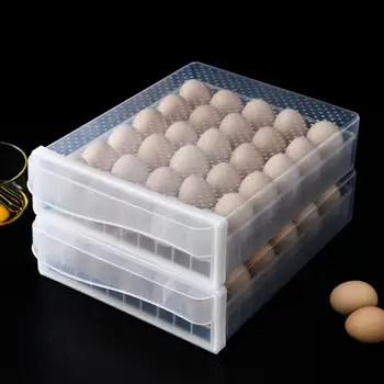 Namų ūkio skaidri 30 Grotelės Kiaušinių Dėžutės Šaldytuvas, Virtuvės Vienu Sluoksniu Laikymo Dėžutė Kiaušinių Savininkas Priežiūra-Stalčių tipo Saugojimo Dėžutė