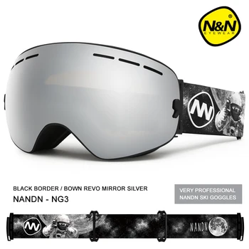 NANDN snieglenčių slidinėjimo akiniai dukart sluoksnių UV400 anti-rūko didelis slidinėjimo kaukę, akinius, slidinėjimo