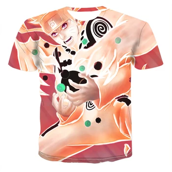 Naruto berniukų drabužiai vasaros mados vyriški T-shirt 3D anime Harajuku viršūnes atsitiktinis marškinėliai vyriški O-kaklo marškinėliai plius dydis streetwear