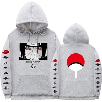 Naruto Hoodies Vyrų Anime Streetwear Harajuku Žiemos Paltai 2020 Mados Prarasti Negabaritinių Itachi Uchiha Hoodie Palaidinukė Homme